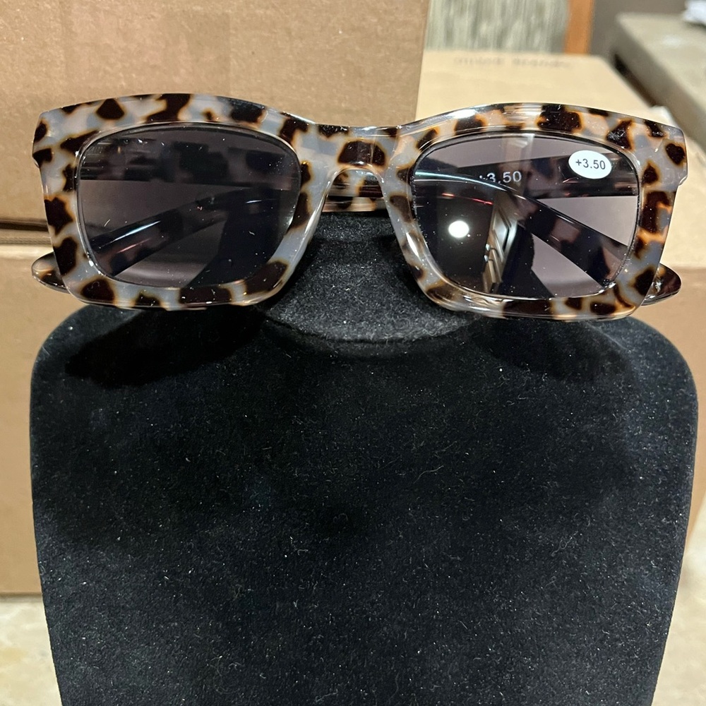 Tortoise Shell Square Reading Sunglasses +3.50